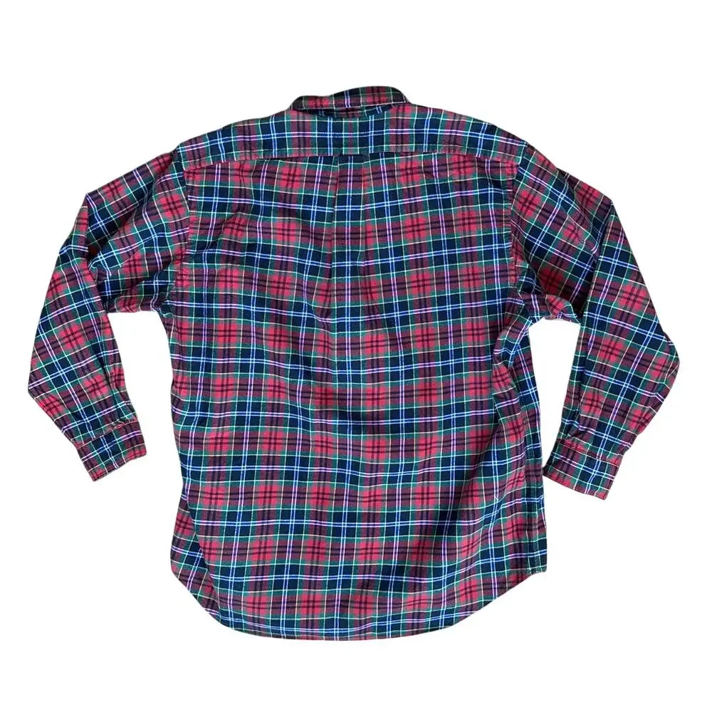 Ralph Lauren Blake 100% Cotton Flannel Button Down Plaid Shirt Size Large